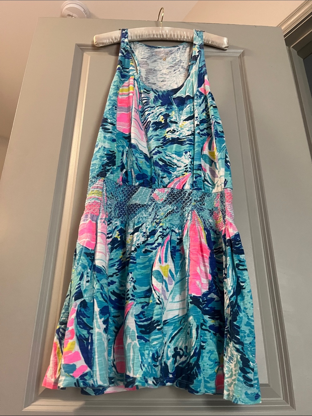 ⛵️Lilly Pulitzer Tropical Print Cotton Beach Dress Vacation , size M